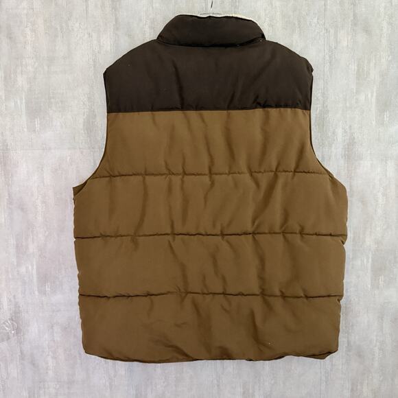 Filed & Stream Puffer Vest Men’s XL Zip Up Sherpa Collar Pockets Outdoor Brown - Picture 2 of 16